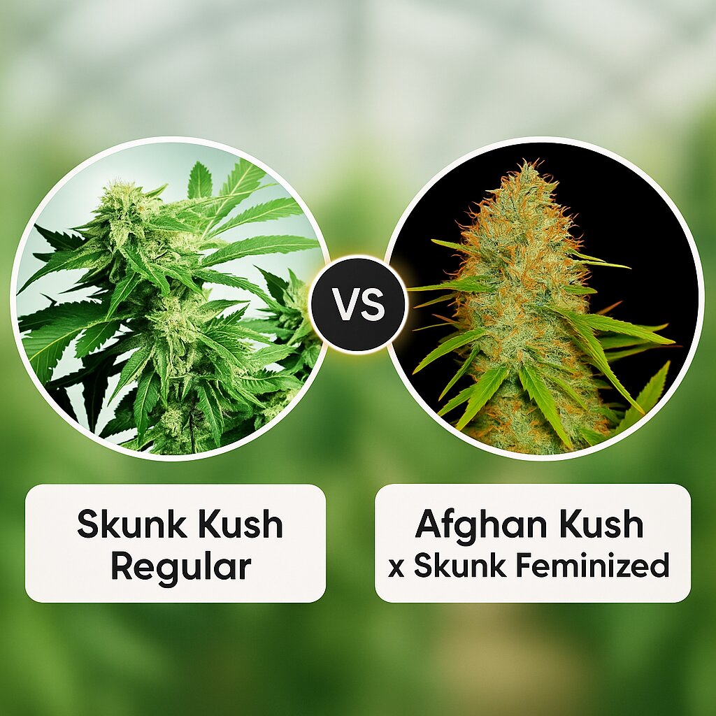 Skunk Kush (Sensi Seeds) vs Afghan Kush x Skunk (World of Seeds) Cannabis Samen Vergleich