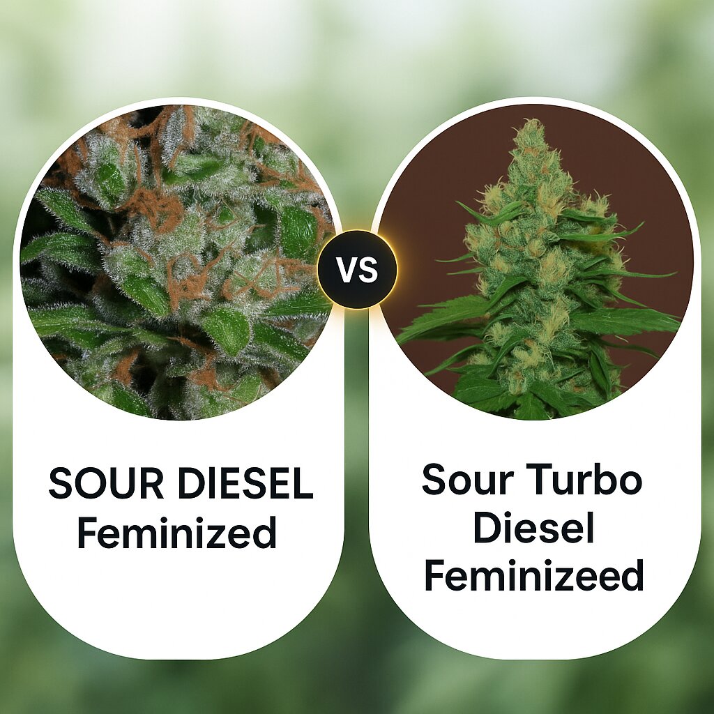 SOUR DIESEL (Bighead Seeds) vs Sour Turbo Diesel (Cream of the Crop) Cannabis Samen Vergleich