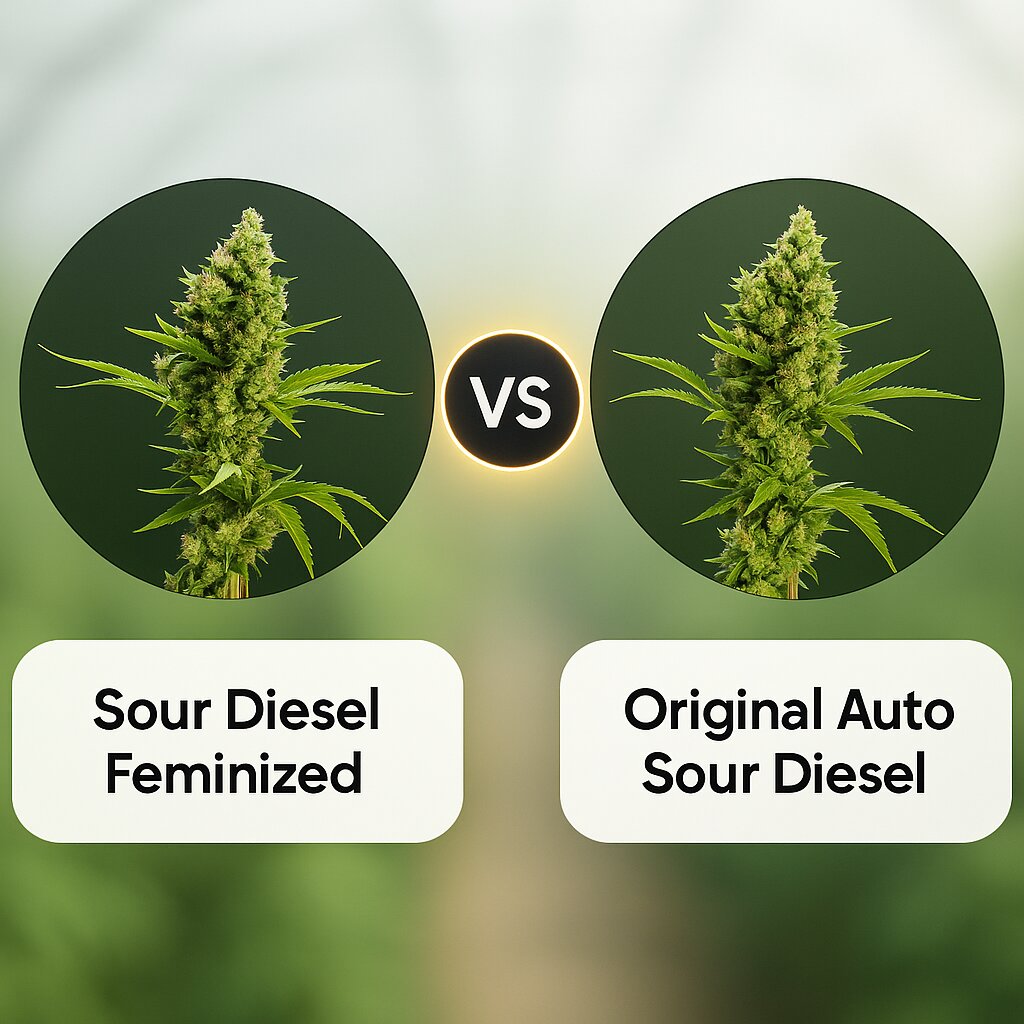 Sour Diesel (Bulldog Seeds) vs Original Auto Sour Diesel (FastBuds) Vergleich von Cannabissamen