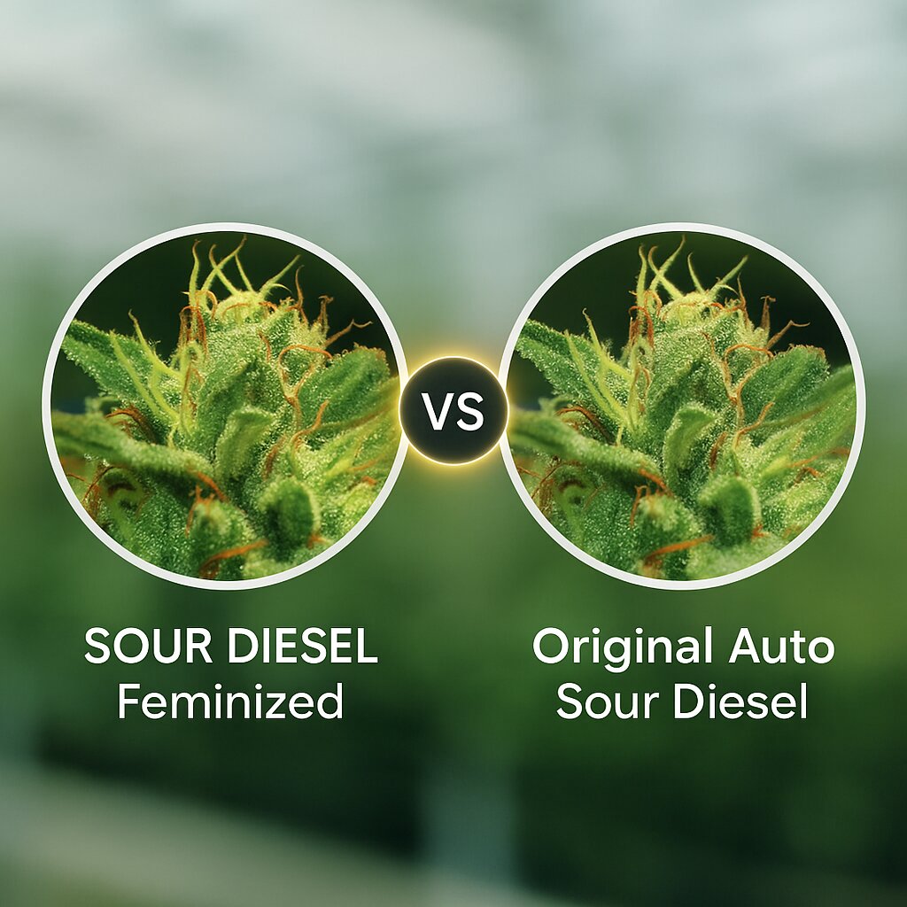 SOUR DIESEL (Humboldt Seed Company) vs Original Auto Sour Diesel (FastBuds) Vergleich von Cannabissamen