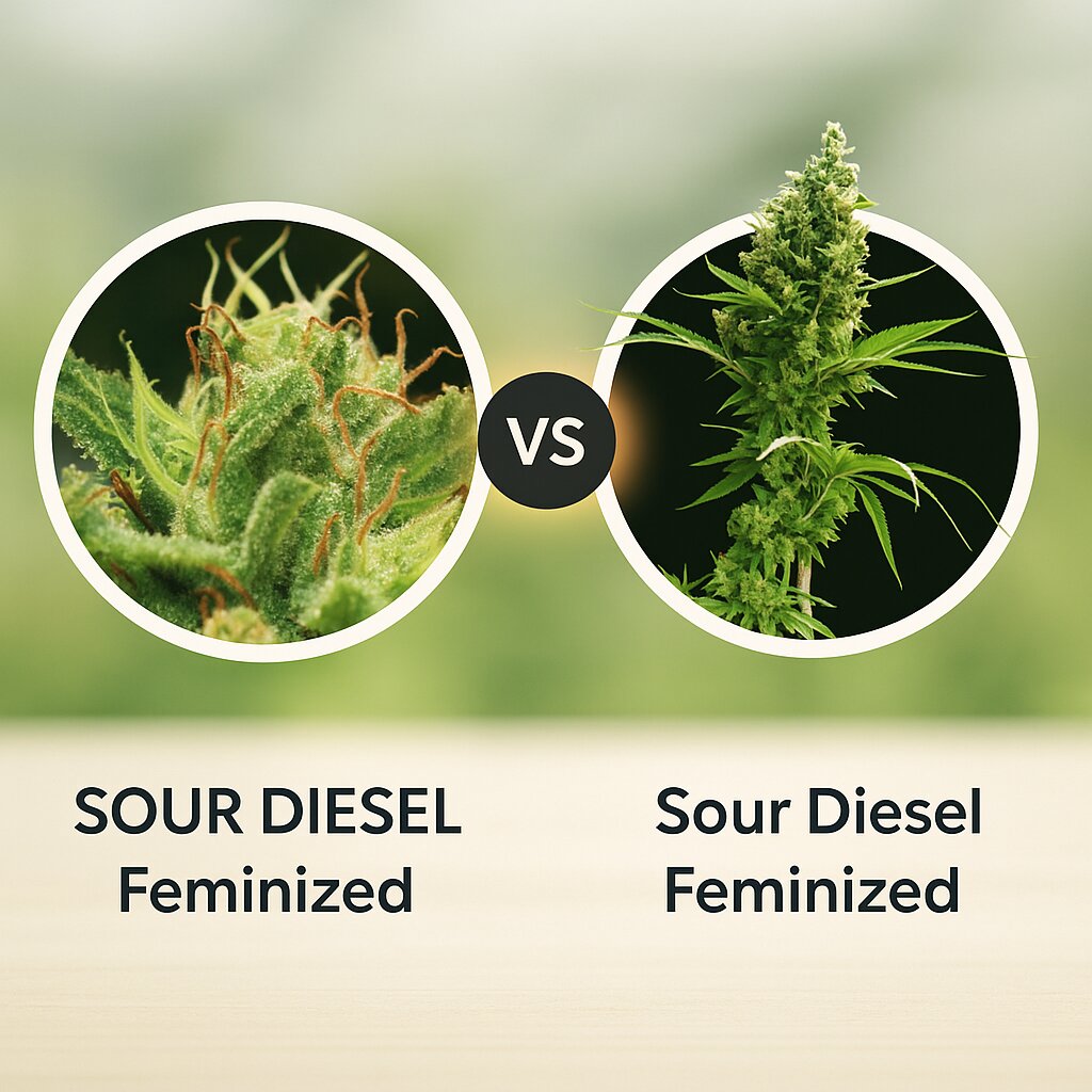 SOUR DIESEL (Humboldt Seed Company) vs Sour Diesel (Bulldog Seeds) Vergleich von Cannabissamen