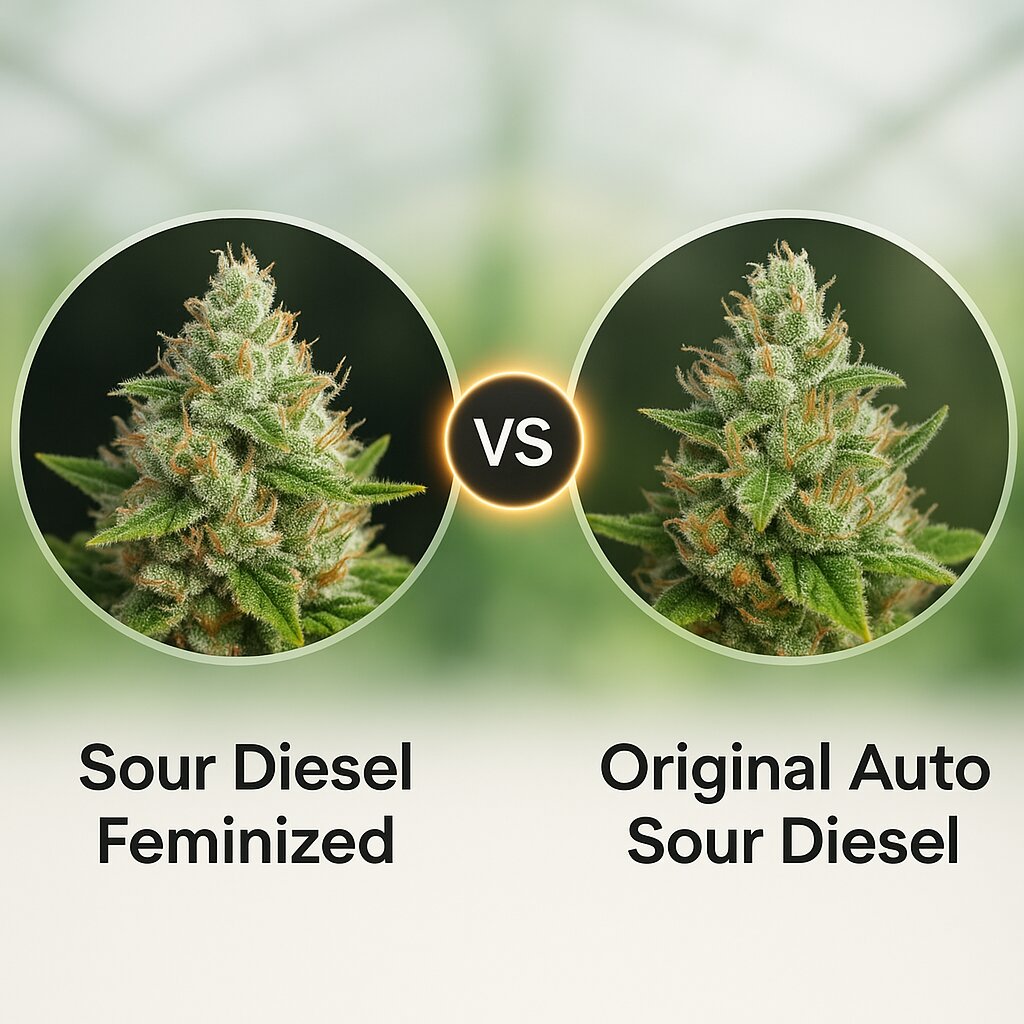Sour Diesel (Medical Seeds) vs Original Auto Sour Diesel (FastBuds) Cannabissamenvergleich