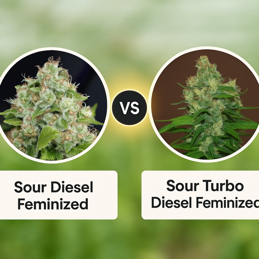 Sour Diesel (Medical Seeds) vs Sour Turbo Diesel (Cream of the Crop) Vergleich von Cannabissamen