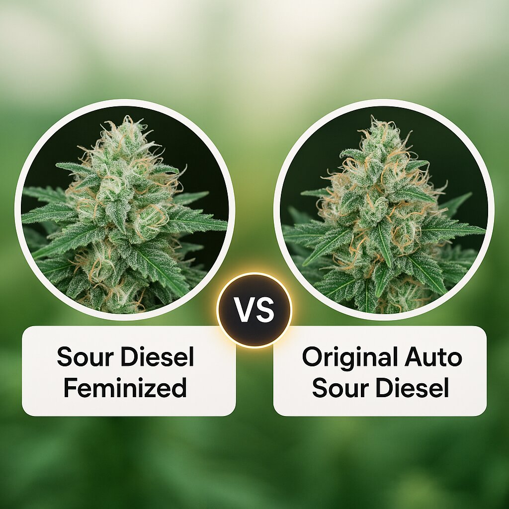 Sour Diesel (Reserva Privada) vs Original Auto Sour Diesel (FastBuds) Vergleich von Cannabissamen
