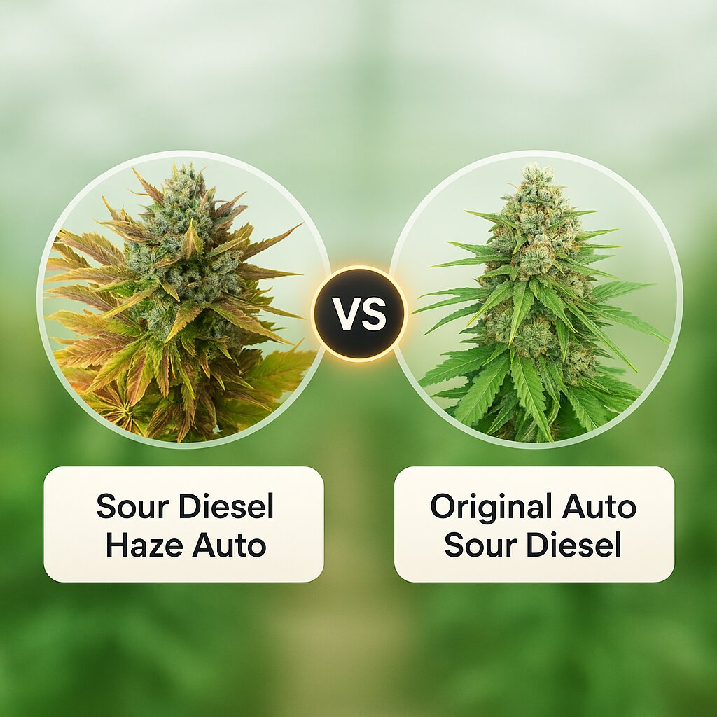 Sour Diesel Haze Auto (Seedsman) vs Original Auto Sour Diesel (FastBuds) Vergleich von Cannabissamen