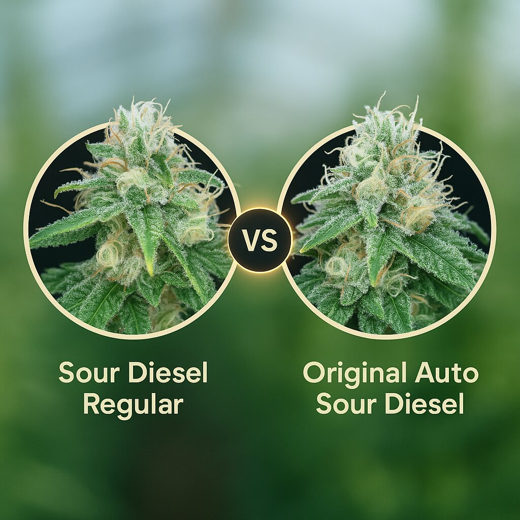 Sour Diesel (Reserva Privada) vs Original Auto Sour Diesel (FastBuds) Cannabissamen Vergleich