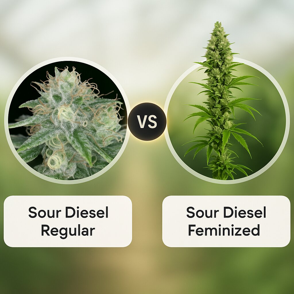 Sour Diesel (Reserva Privada) vs Sour Diesel (Bulldog Seeds) Vergleich von Cannabissamen