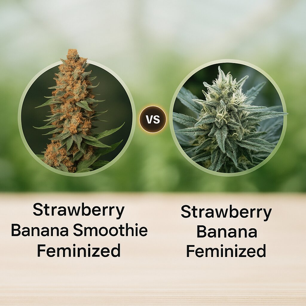 Strawberry Banana Smoothie (Cali Weed) vs Strawberry Banana (Reserva Privada) Vergleich von Hanfsamen