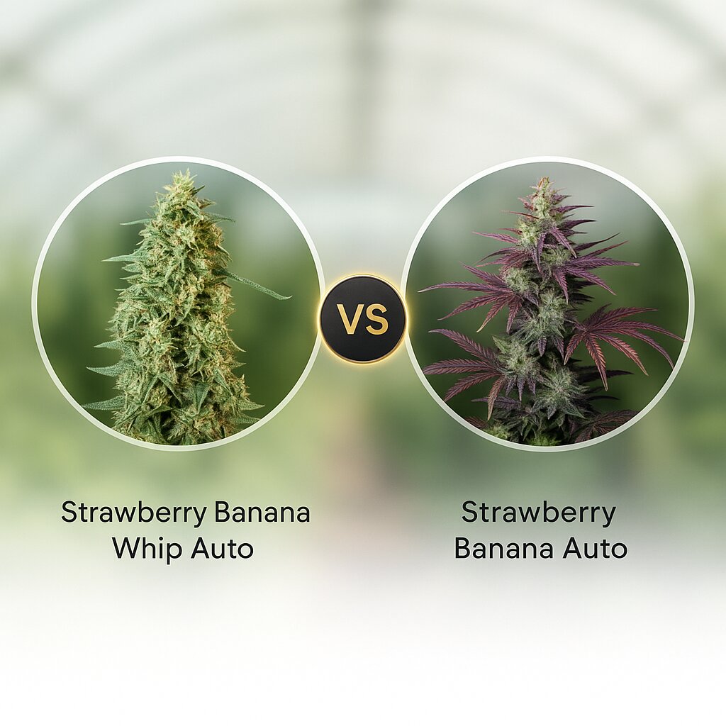 Strawberry Banana Whip Auto (Dr Krippling) vs Strawberry Banana Auto (FastBuds) Vergleich von Cannabissamen