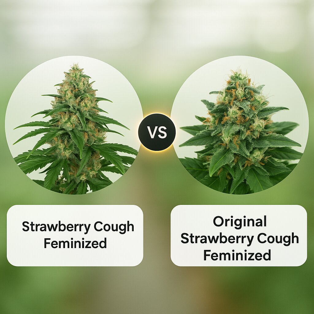 Strawberry Cough (Dutch Passion) vs Original Strawberry Cough (DinaFem Seeds) Cannabis Samen Vergleich