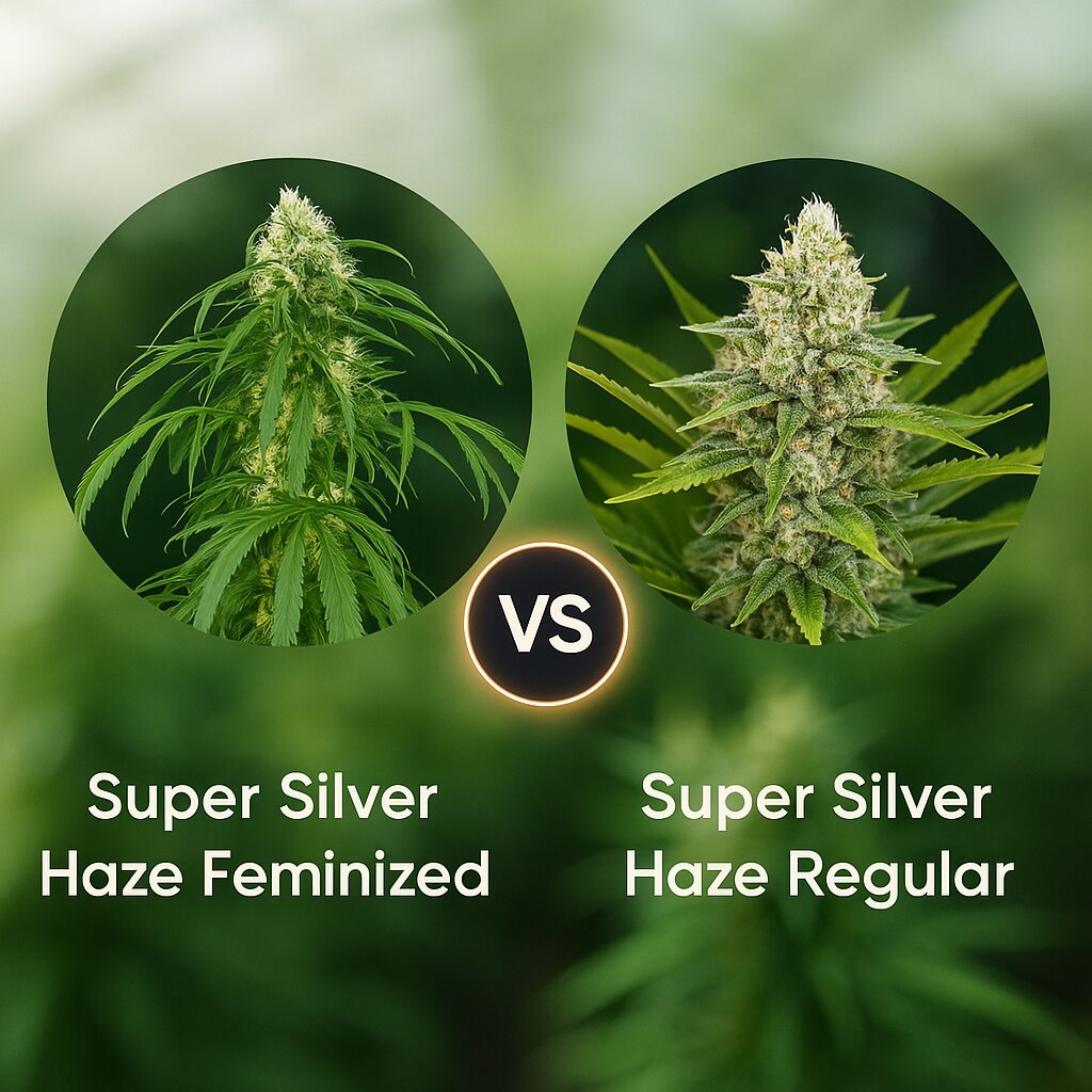 Super Silver Haze (DinaFem Seeds) vs Super Silver Haze (Mr Nice Seedbank) Vergleich von Cannabissamen