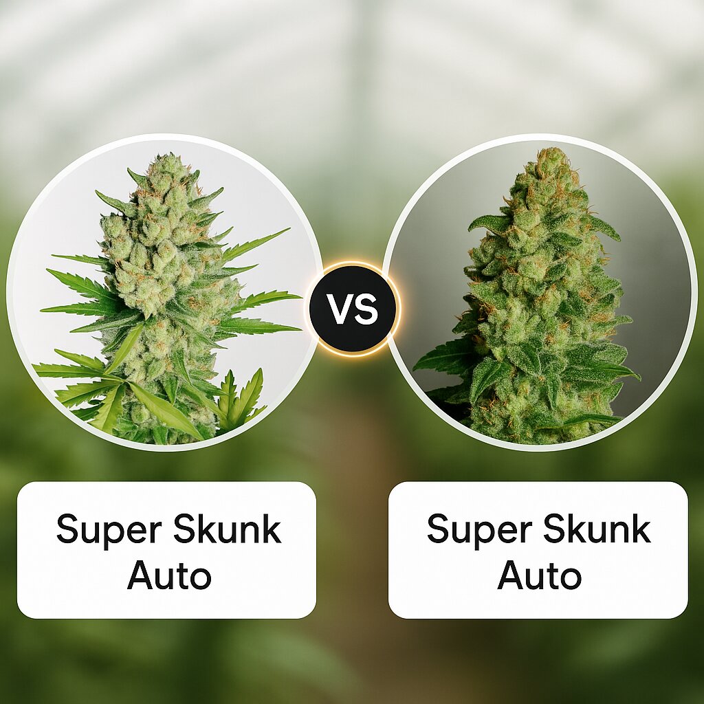 Super Skunk Auto (Sensi Seeds) vs Super Skunk Auto (Dr Krippling) Cannabissamenvergleich