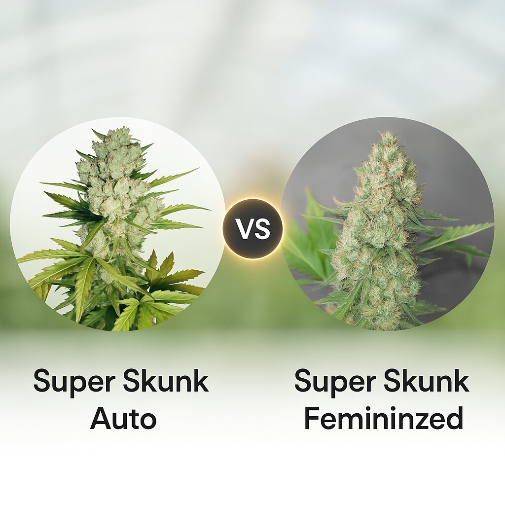 Super Skunk Auto (Sensi Seeds) vs Super Skunk (G13 Labs) Cannabissamenvergleich