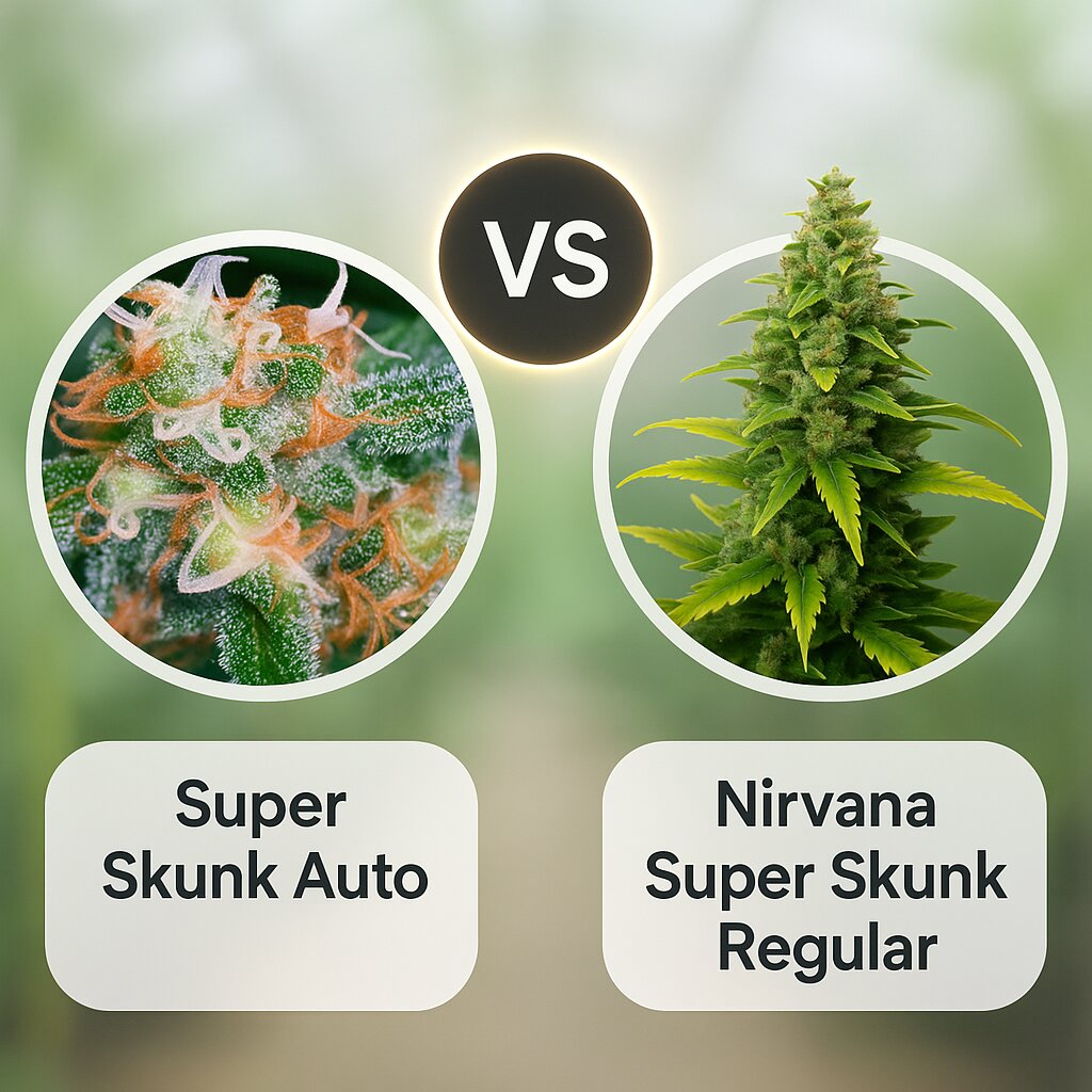 Super Skunk Auto (Vision Seeds) vs Nirvana Super Skunk (Nirvana Seeds) Cannabissamenvergleich