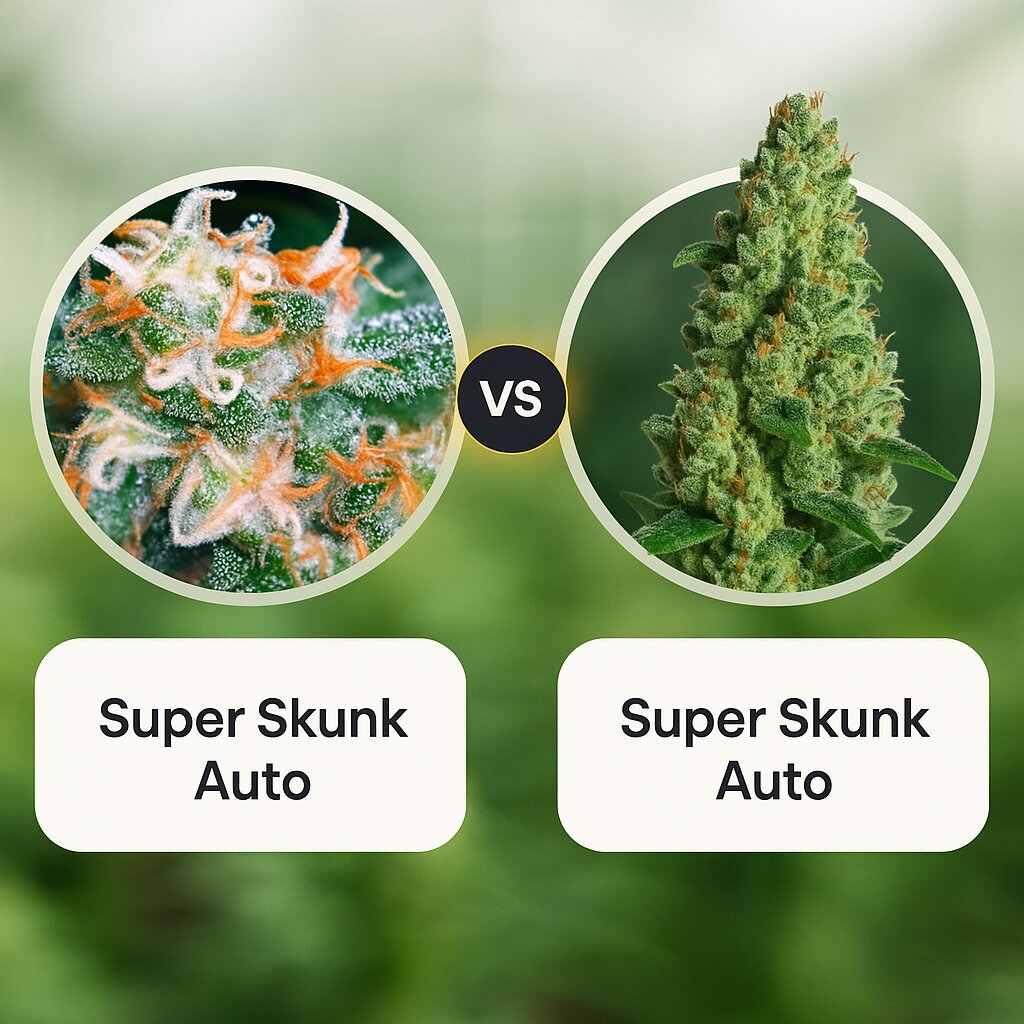 Super Skunk Auto (Vision Seeds) vs Super Skunk Auto (Dr Krippling) Vergleich von Cannabissamen