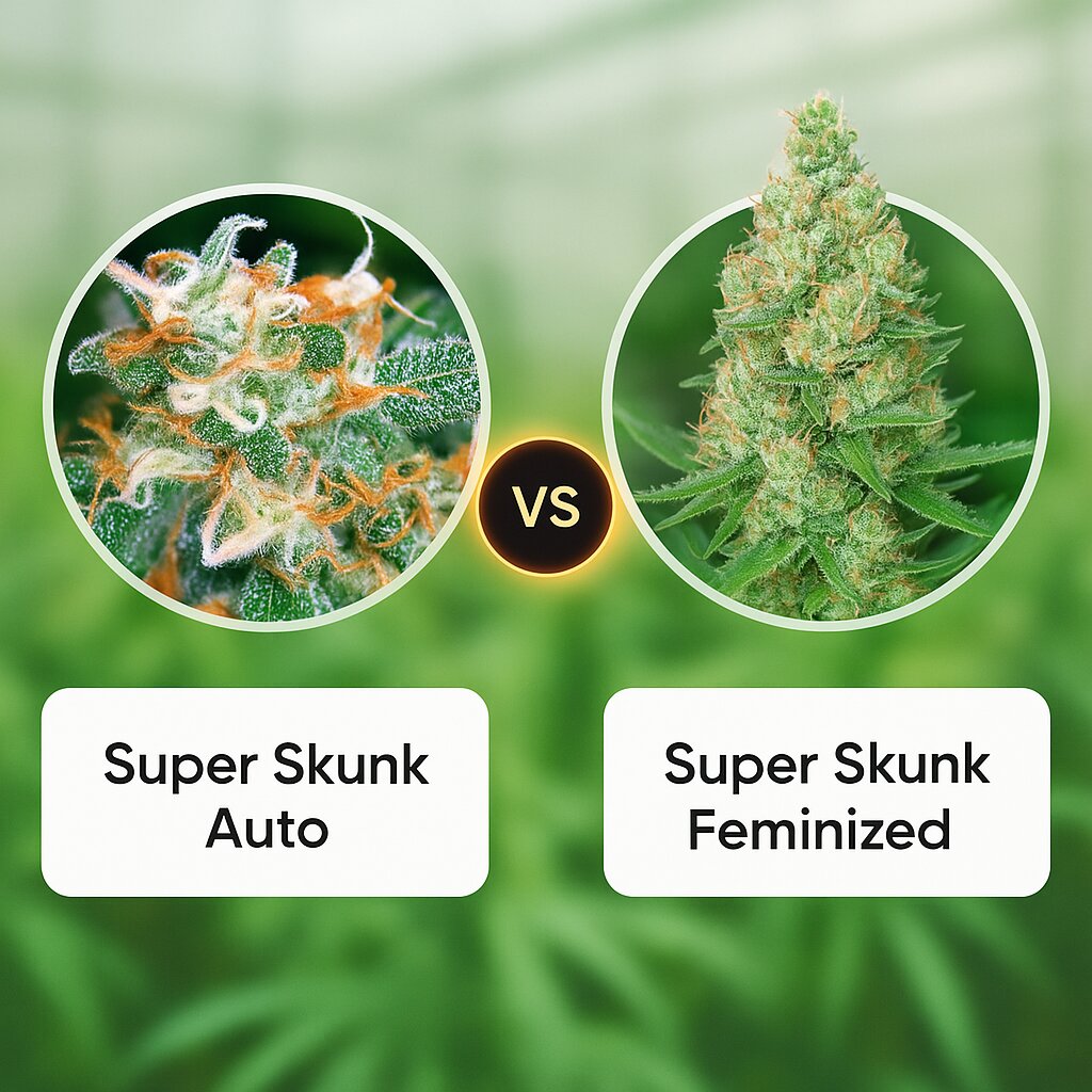 Super Skunk Auto (Vision Seeds) vs Super Skunk (G13 Labs) Vergleich von Cannabissamen