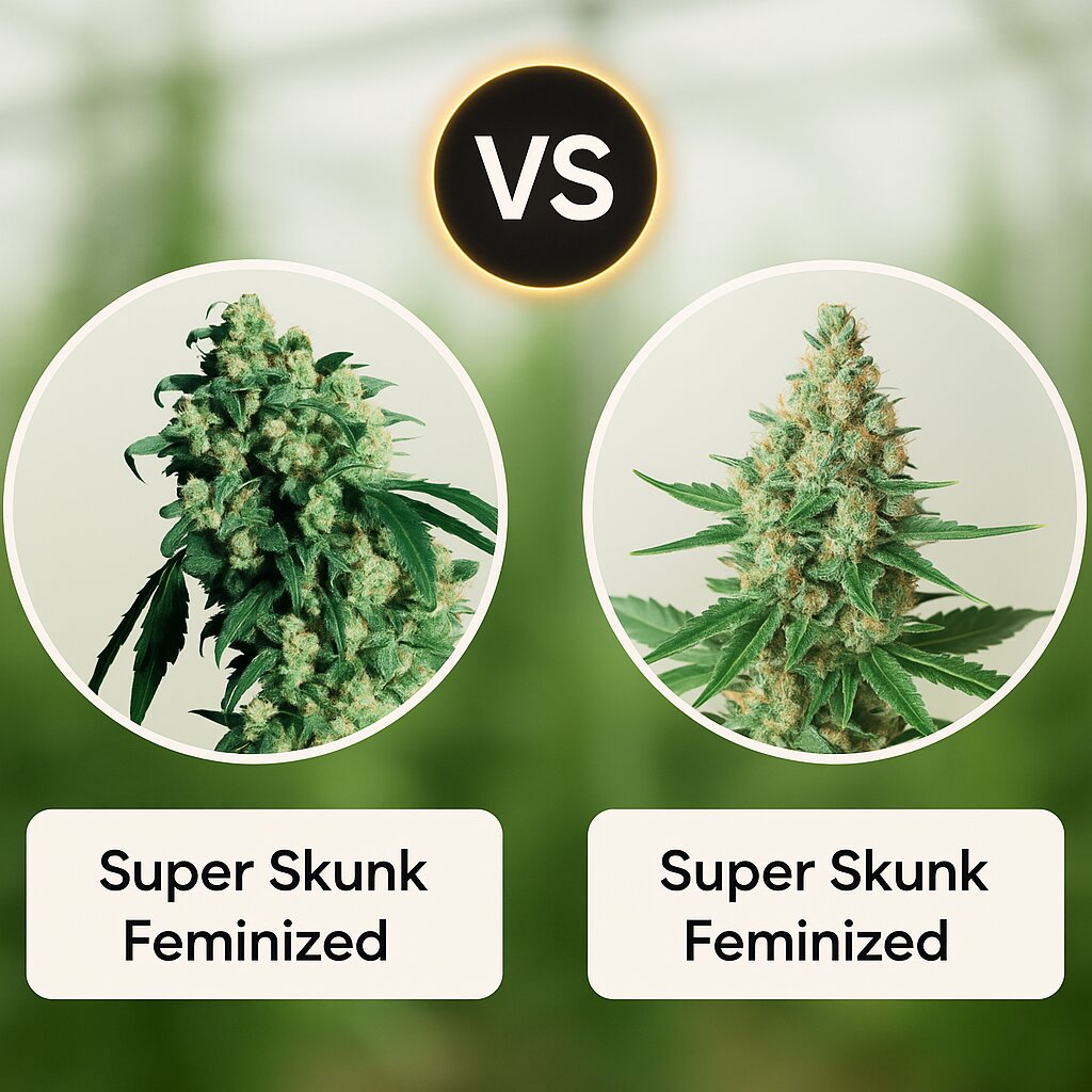 Super Skunk (Sensi Seeds) vs Super Skunk (G13 Labs) Cannabis-Samenvergleich
