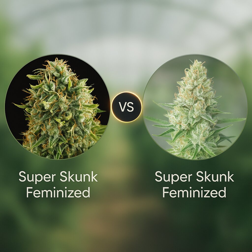 Super Skunk (Vision Seeds) vs Super Skunk (G13 Labs) Vergleich von Cannabissamen