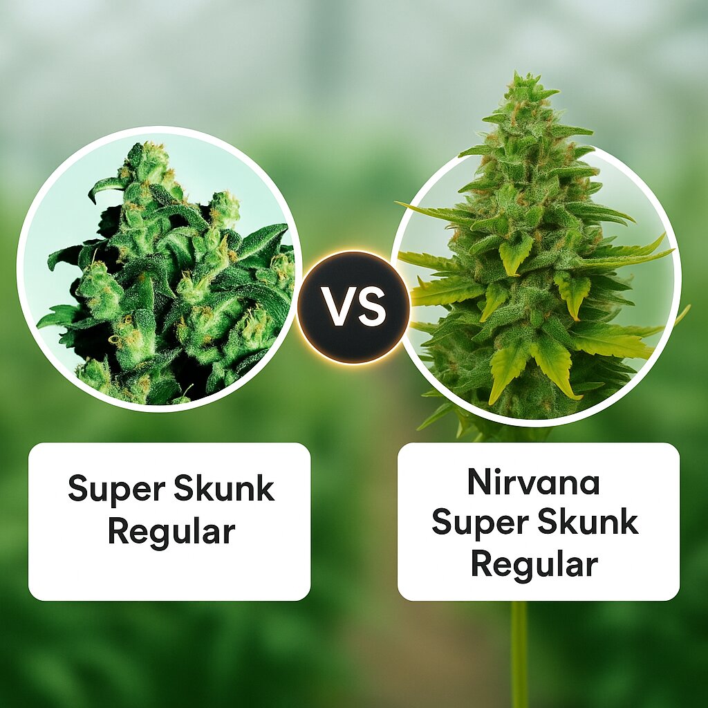 Super Skunk (Sensi Seeds) vs Nirvana Super Skunk (Nirvana Seeds) Cannabis Samen Vergleich