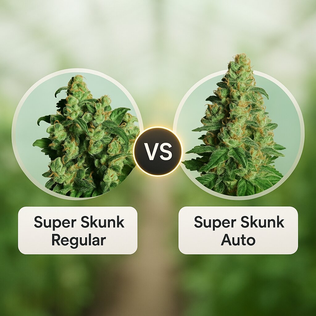 Super Skunk (Sensi Seeds) vs Super Skunk Auto (Dr Krippling) Cannabis Samen Vergleich