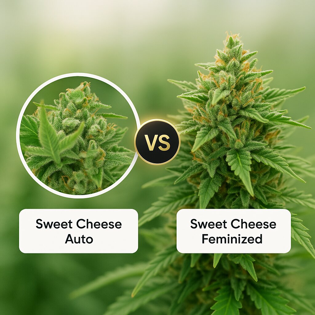 Sweet Cheese Auto (Sweet Seeds) vs Sweet Cheese (Sweet Seeds) Vergleich von Cannabissamen