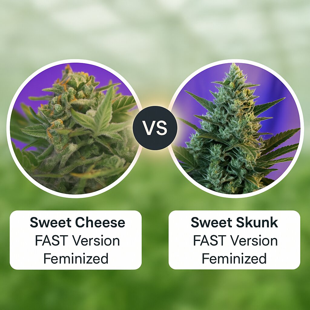 Sweet Cheese FAST Version (Sweet Seeds) vs Sweet Skunk FAST Version (Sweet Seeds) Vergleich von Cannabissamen
