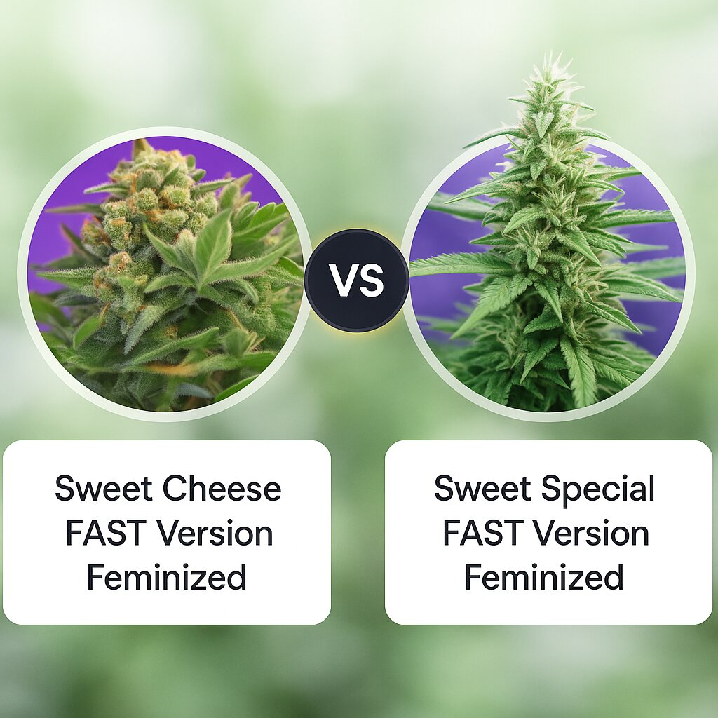 Sweet Cheese FAST Version (Sweet Seeds) vs Sweet Special FAST Version (Sweet Seeds) Vergleich von Cannabissamen