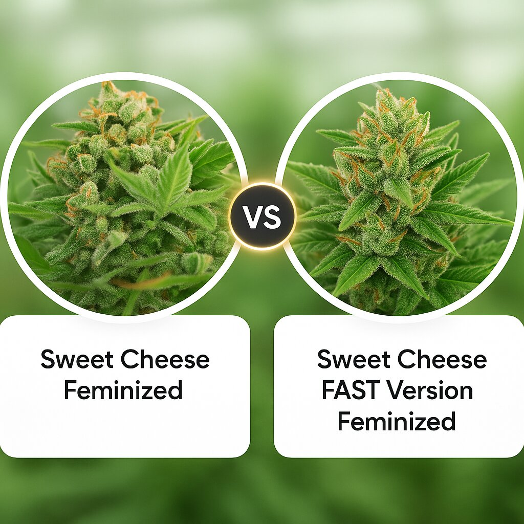 Sweet Cheese (Sweet Seeds) vs Sweet Cheese FAST Version (Sweet Seeds) Vergleich von Cannabissamen