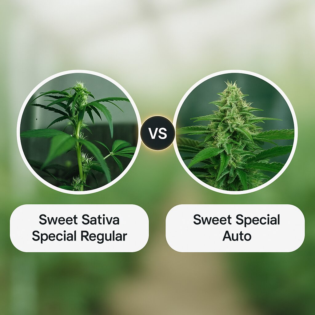 Sweet Sativa Special (Sativa SeedBank) vs Sweet Special Auto (Sweet Seeds) Cannabis Samen Vergleich