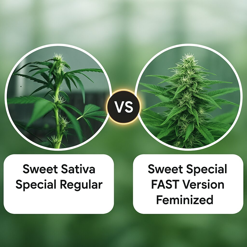 Sweet Sativa Special (Sativa SeedBank) vs Sweet Special FAST Version (Sweet Seeds) Vergleich von Cannabissamen