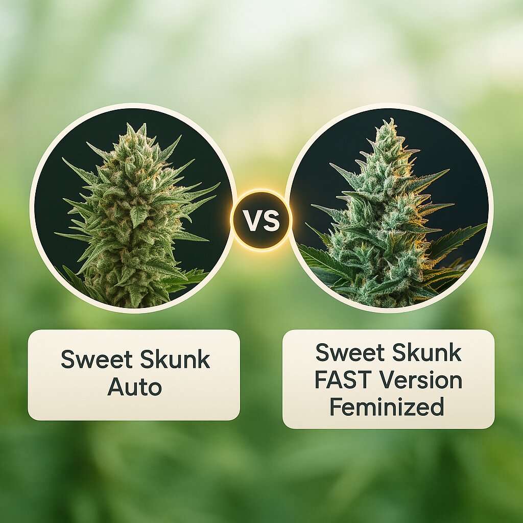 Sweet Skunk Auto (Royal Queen Seeds) vs Sweet Skunk FAST Version (Sweet Seeds) Cannabissamenvergleich