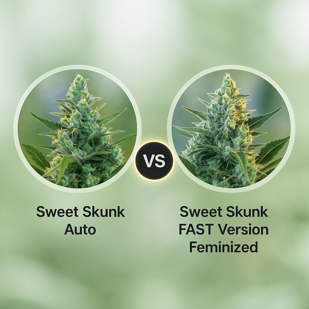 Sweet Skunk Auto (Sweet Seeds) vs Sweet Skunk FAST Version (Sweet Seeds) Vergleich von Cannabissamen