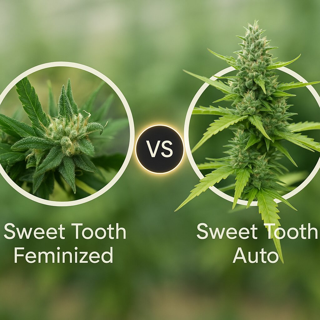 Sweet Tooth (z710 Genetics) vs Sweet Tooth Auto (Barneys Farm) Cannabissamenvergleich