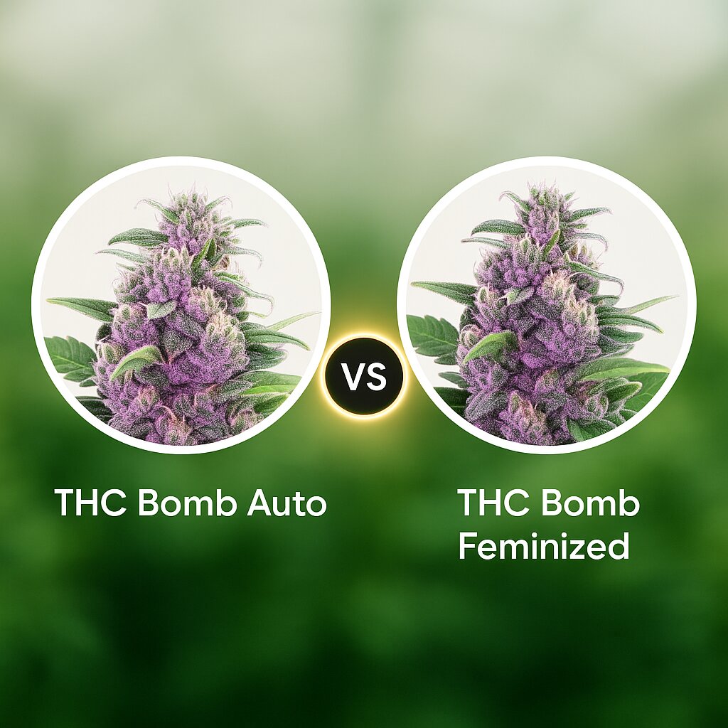 THC Bomb Auto (Bomb Seeds) vs THC Bomb (Bomb Seeds) Vergleich von Cannabissamen