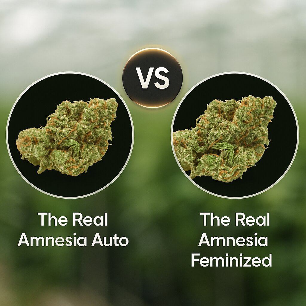 The Real Amnesia (Growers Choice) vs The Real Amnesia (Growers Choice) Vergleich von Cannabissamen