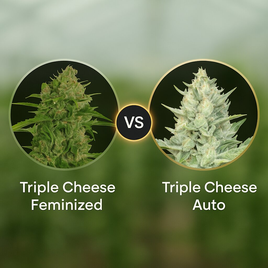 Triple Cheese (Barneys Farm) vs Triple Cheese Auto (Anesia Seeds) Cannabissamen Vergleich