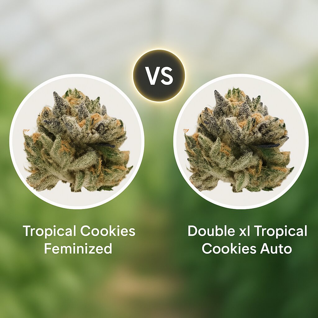 Tropical Cookies (Growers Choice) vs Double xl Tropical Cookies (Growers Choice) Vergleich von Cannabissamen