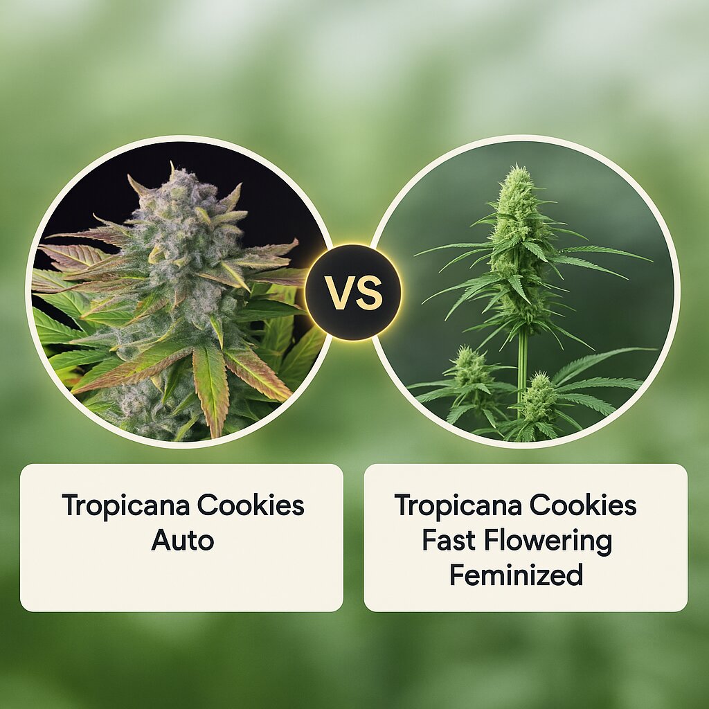 Tropicana Cookies Auto (FastBuds) vs Tropicana Cookies Fast Flowering (FastBuds) Vergleich von Hanfsamen