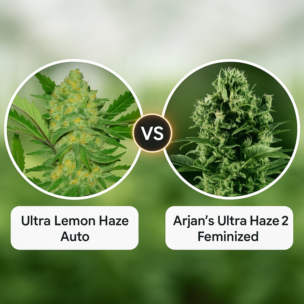 Ultra Lemon Haze (Auto Seeds) vs Arjan's Ultra Haze 2 (Greenhouse Seed Co) Vergleich von Hanfsamen