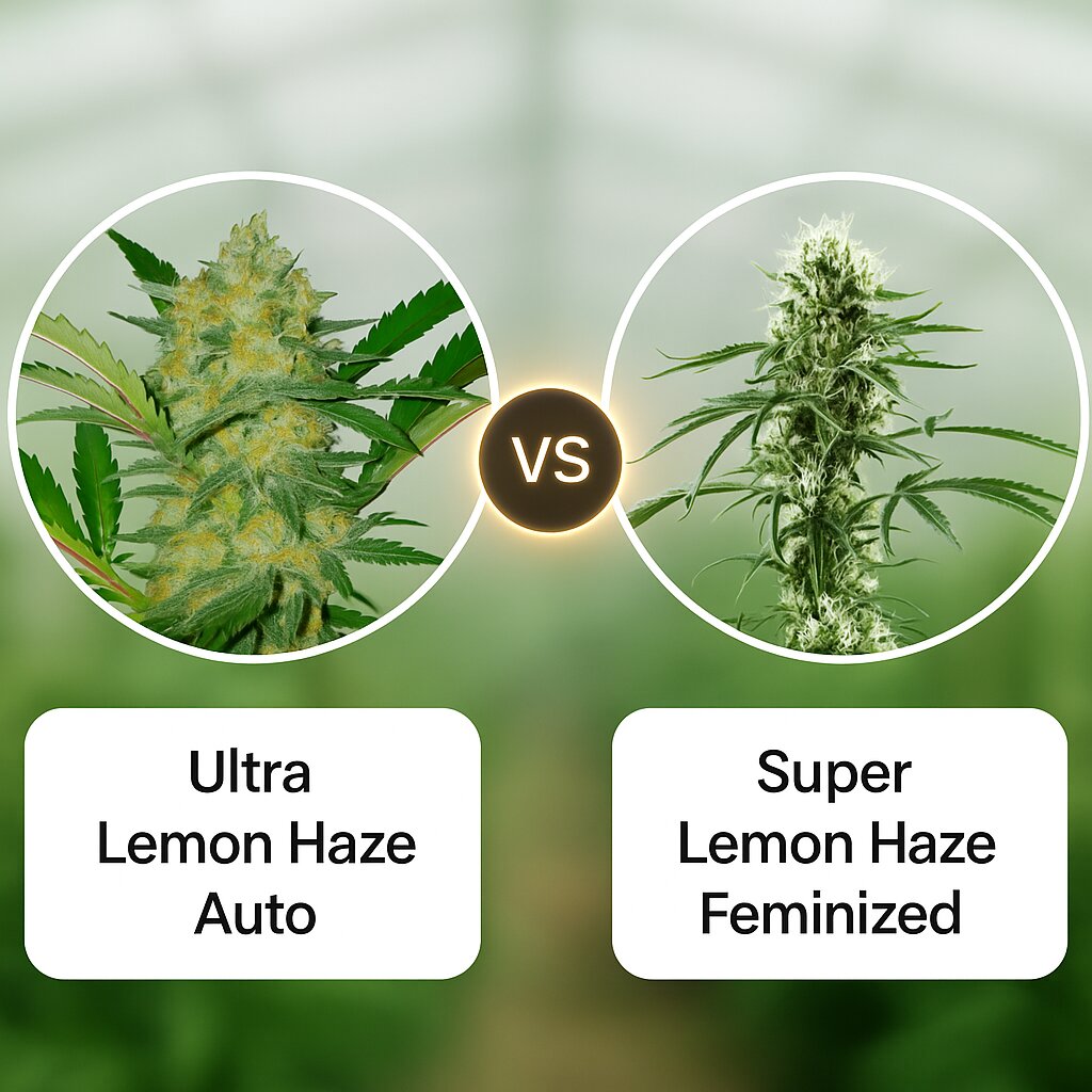 Ultra Lemon Haze (Auto Seeds) vs Super Lemon Haze (Greenhouse Seed Co) Cannabissamenvergleich