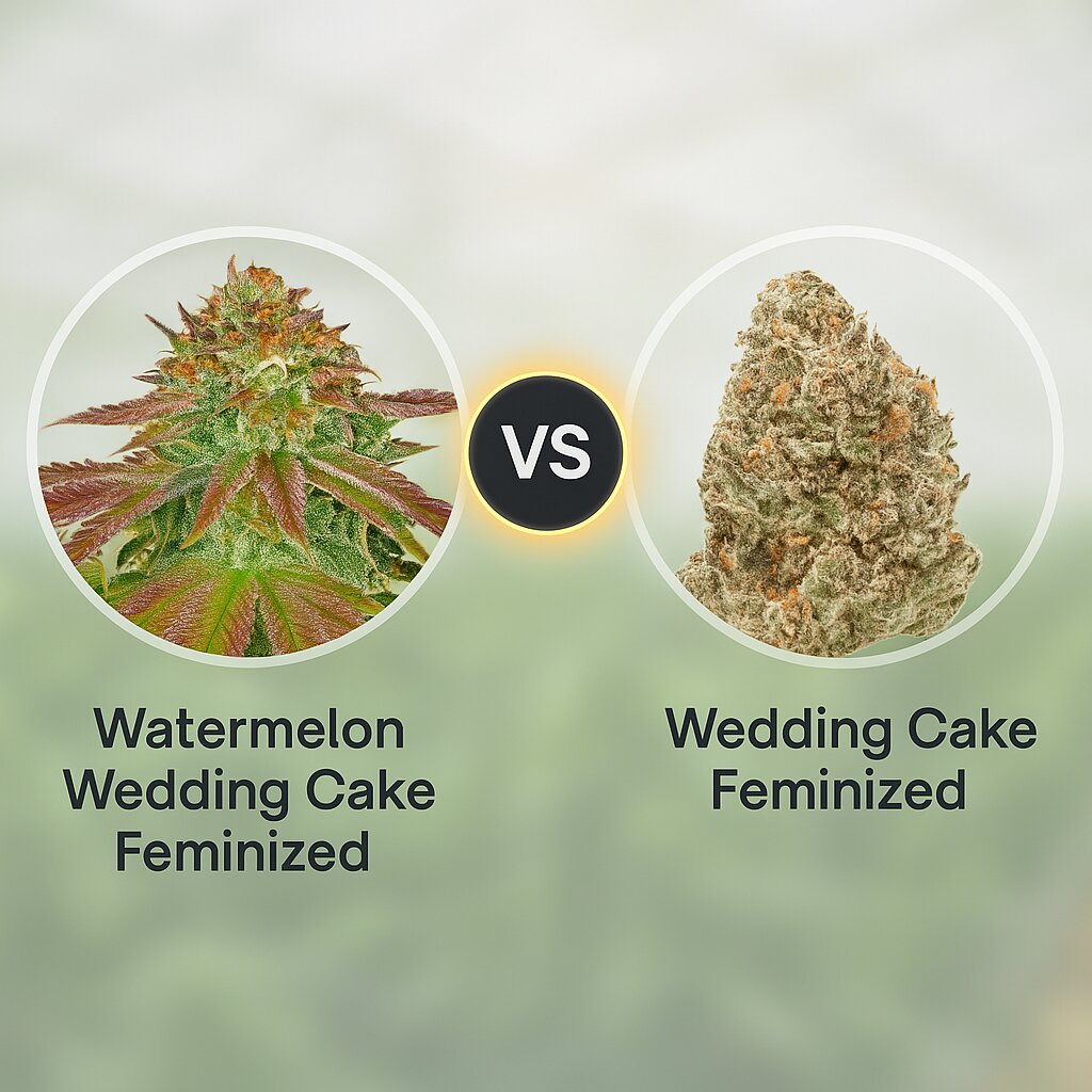 Watermelon Wedding Cake (Growers Choice) vs Wedding Cake (Barneys Farm) Cannabissamen Vergleich