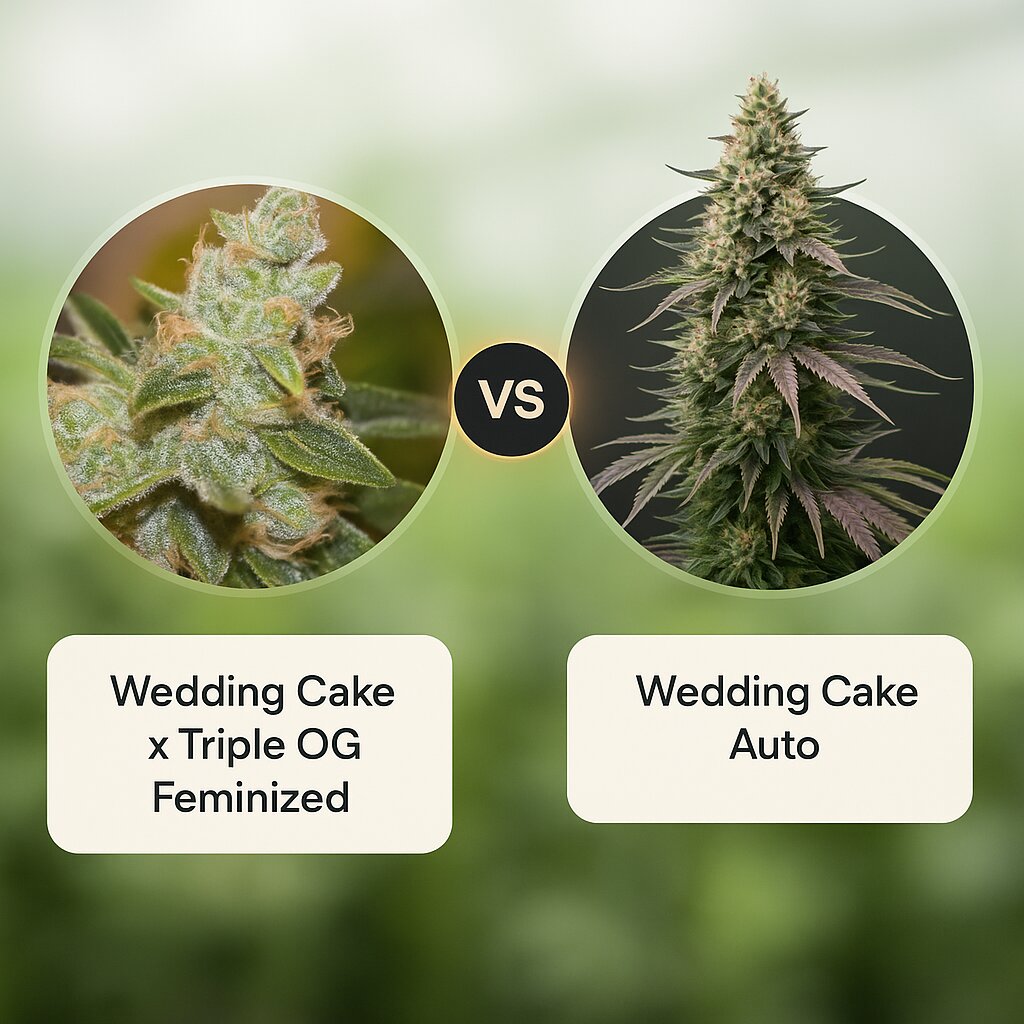 Wedding Cake x Triple OG (Vision Seeds) vs Wedding Cake Auto (Barneys Farm) Cannabissamenvergleich