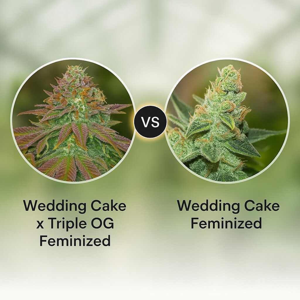 Wedding Cake x Triple OG (Vision Seeds) vs Wedding Cake (Barneys Farm) Cannabis Samen Vergleich
