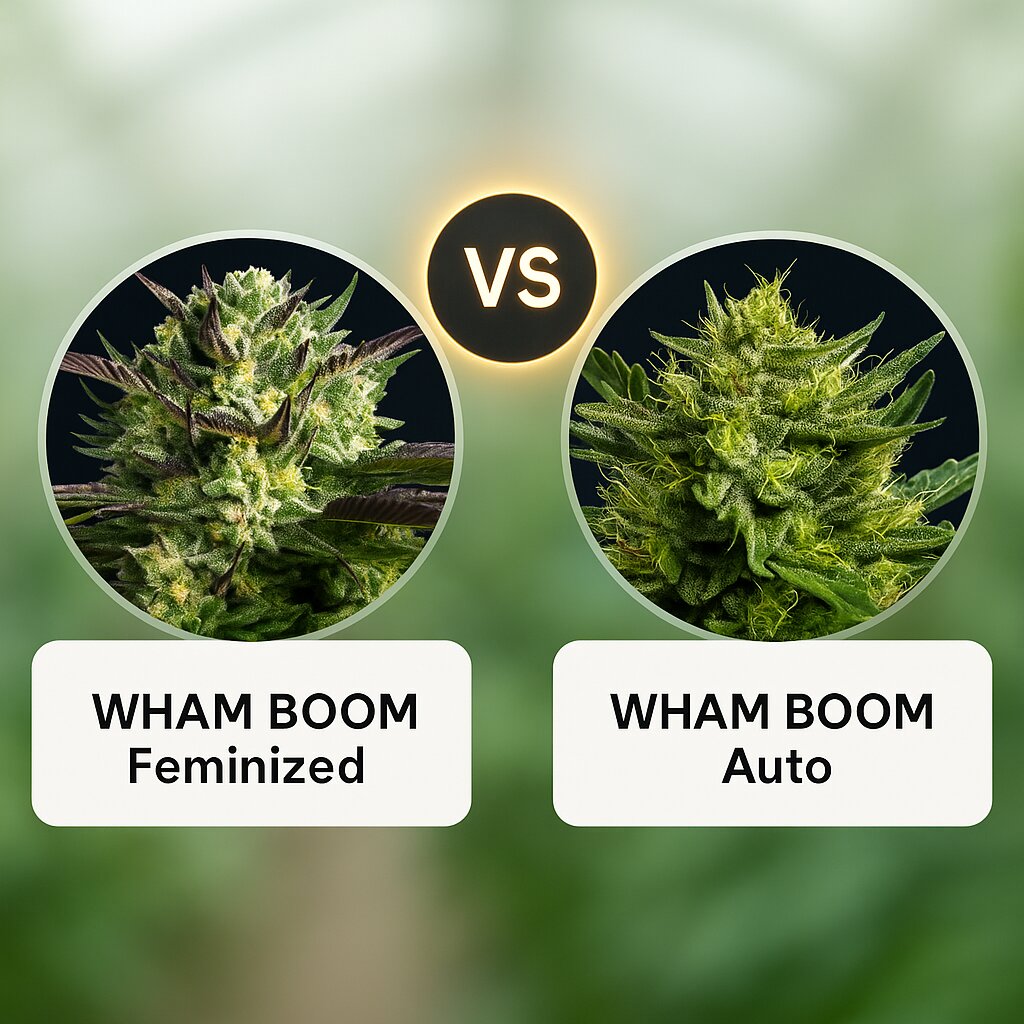 WHAM BOOM (Anesia Seeds) vs WHAM BOOM Auto (Anesia Seeds) Vergleich von Cannabissamen