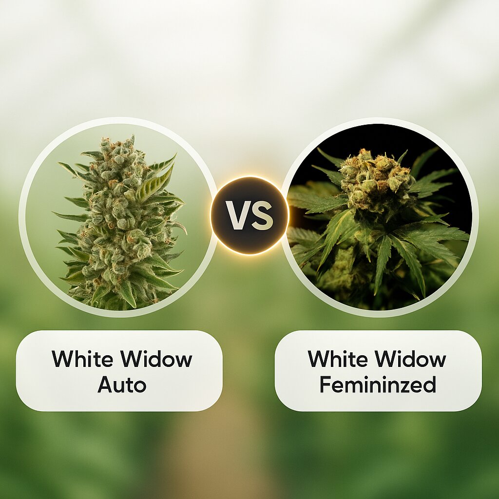 White Widow Auto (Royal Queen Seeds) vs White Widow (Bulldog Seeds) Cannabis Samen Vergleich