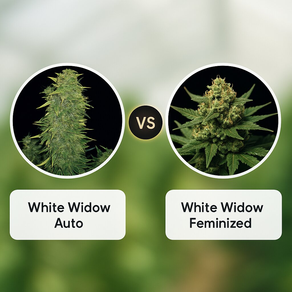 White Widow Auto (Vision Seeds) vs White Widow (Bulldog Seeds) Cannabissamenvergleich