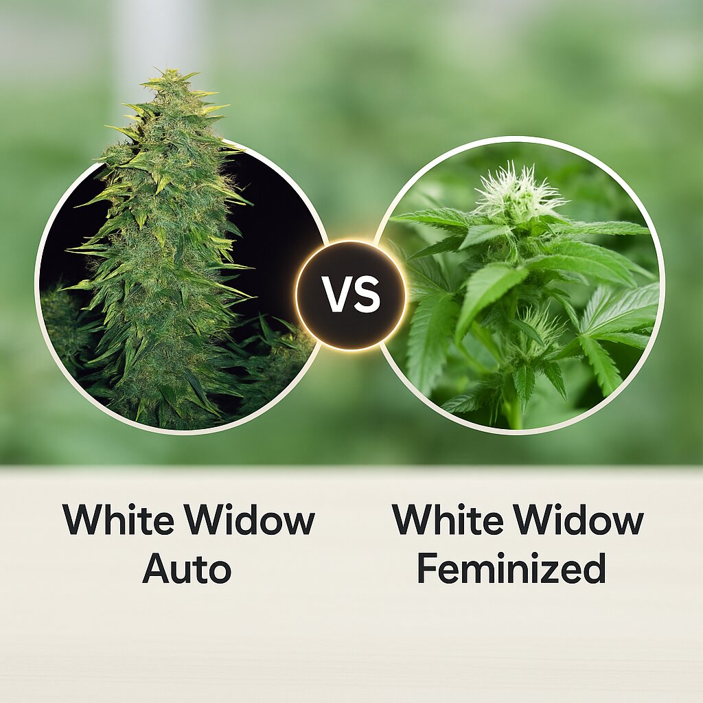 White Widow Auto (Vision Seeds) vs White Widow (Nirvana Seeds) Vergleich von Cannabissamen