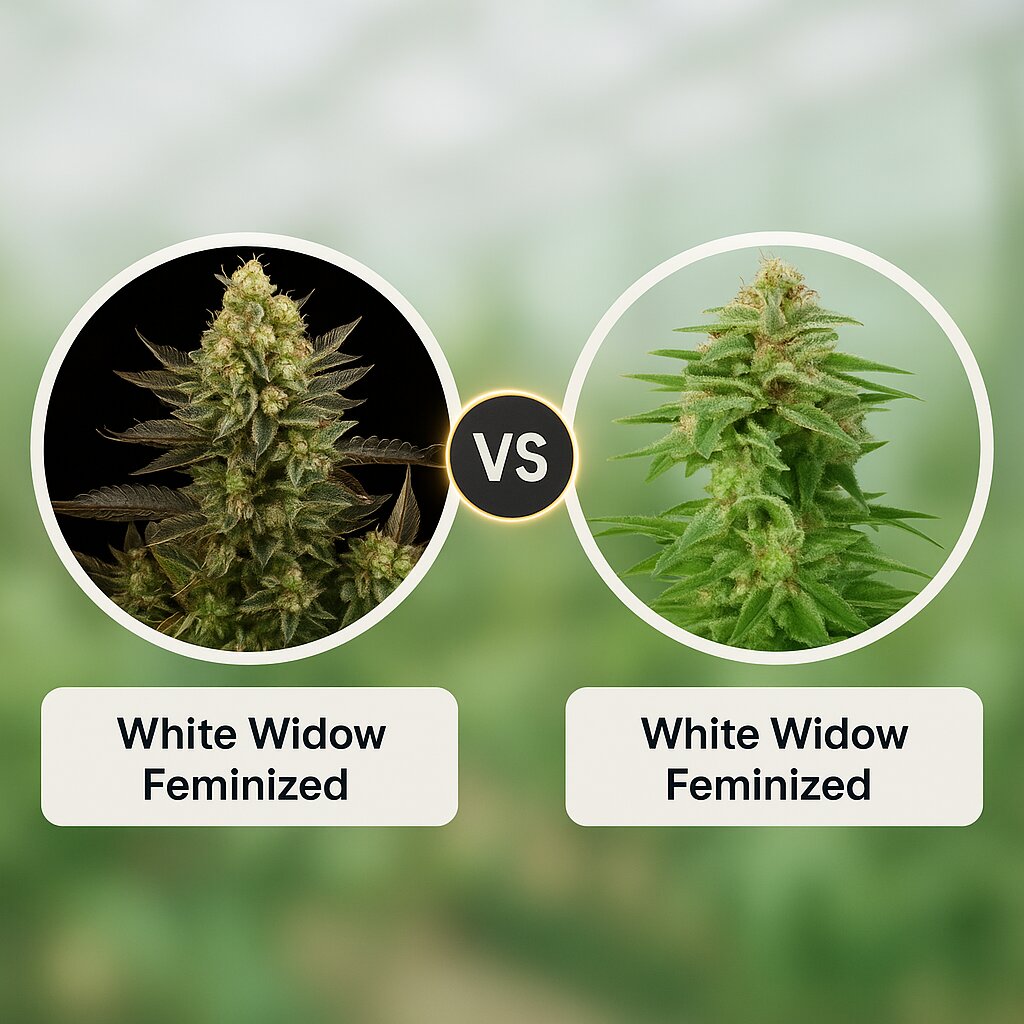 White Widow (DinaFem Seeds) vs White Widow (Royal Queen Seeds) Cannabissamenvergleich