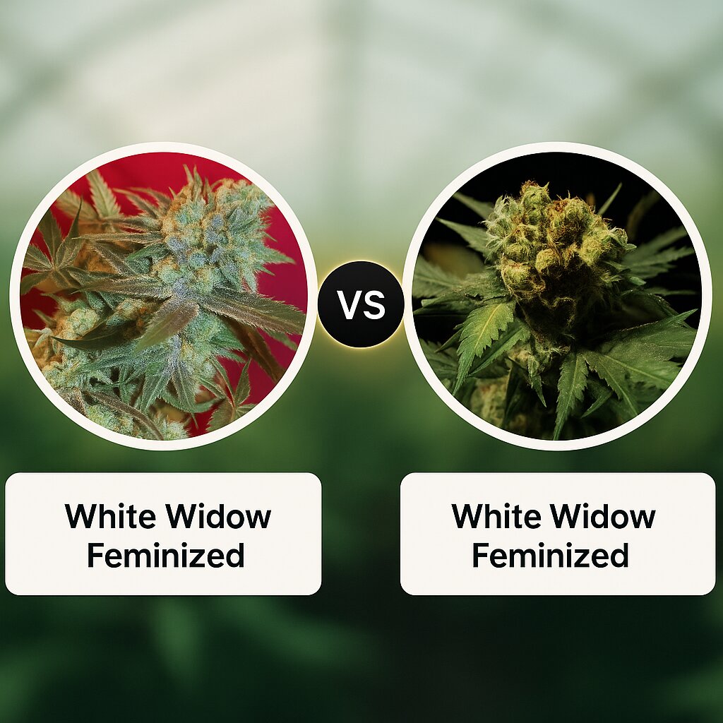 White Widow (Female Seeds) vs White Widow (Bulldog Seeds) Cannabis Samen Vergleich