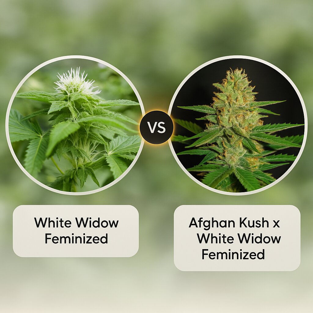 White Widow (Medical Seeds) vs Afghan Kush x White Widow (World of Seeds) Cannabissamen Vergleich